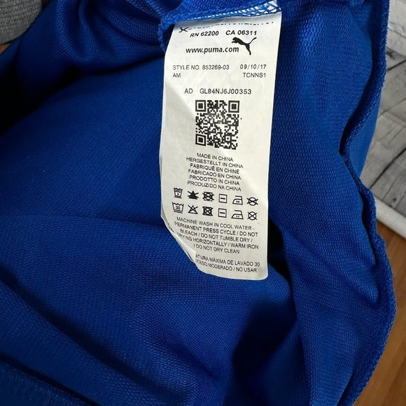 PUMA Men's 1/4 Zip Mock Neck Pullover, Size Medium, Blue/Black Stripe, NWOT - Picture 4 of 4